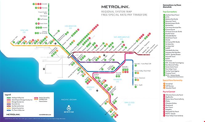 Metrolink All Connections Map