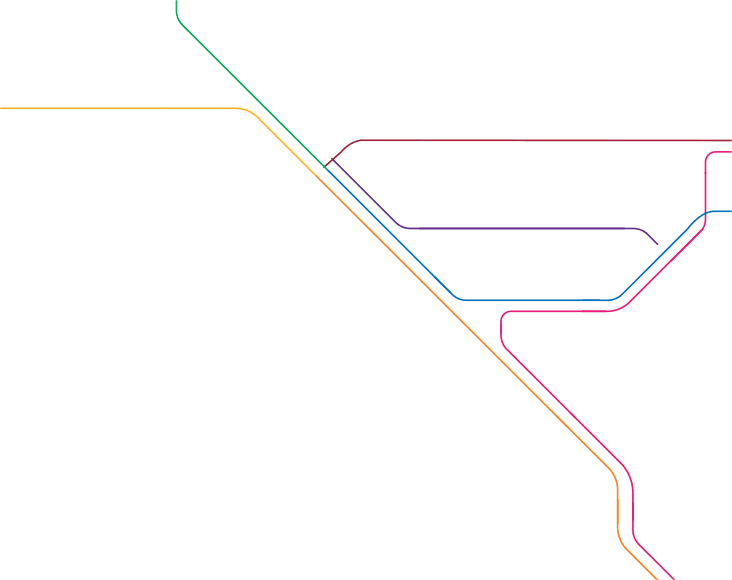 Line drawing of the Metrolink traintrack map