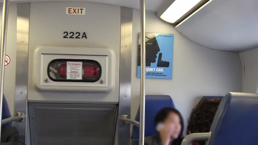 The following video contains footage of a Metrolink passenger exhibiting poor Quiet Car etiquette.